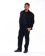 Įkelti vaizdą į galerijos rodinį, Juodos spalvos pūkio kostiumas su bomberiu