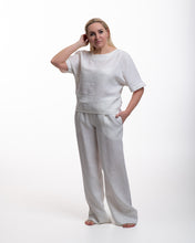 Įkelti vaizdą į galerijos rodinį, Baltas lino kostiumas su palaidine