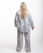 Įkelti vaizdą į galerijos rodinį, Baltas lino kostiumas su kelnėmis