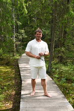 Įkelti vaizdą į galerijos rodinį, Baltas lino kostiumas su šortais