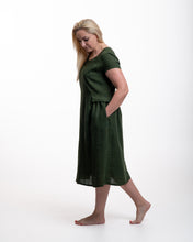 Įkelti vaizdą į galerijos rodinį, Chaki spalvos lininė suknelė ,,Smiltė"
