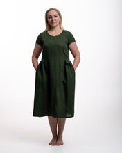 Įkelti vaizdą į galerijos rodinį, Chaki spalvos lininė suknelė ,,Smiltė"