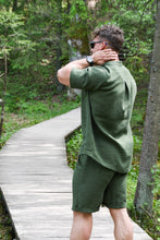 Įkelti vaizdą į galerijos rodinį, Chaki lino kostiumas su šortais