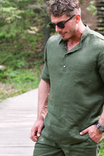 Įkelti vaizdą į galerijos rodinį, Chaki lino kostiumas su šortais