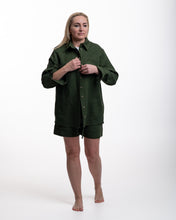 Įkelti vaizdą į galerijos rodinį, Chaki lino kostiumas su šortais