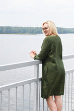 Įkelti vaizdą į galerijos rodinį, Chaki spalvos lininė suknelė