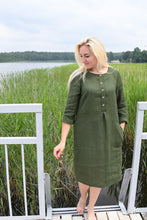 Įkelti vaizdą į galerijos rodinį, Chaki spalvos lininė suknelė