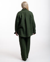 Įkelti vaizdą į galerijos rodinį, Chaki spalvos lino kostiumas su kelnėmis