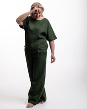 Įkelti vaizdą į galerijos rodinį, Chaki spalvos lino kostiumas su palaidine