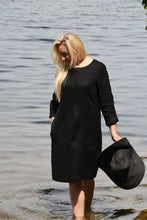Įkelti vaizdą į galerijos rodinį, Juoda lininė suknelė