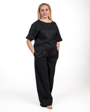 Įkelti vaizdą į galerijos rodinį, Juodas lino kostiumas su palaidine