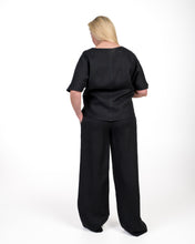 Įkelti vaizdą į galerijos rodinį, Juodas lino kostiumas su palaidine