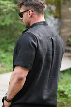 Įkelti vaizdą į galerijos rodinį, Juodas lino kostiumas su šortais