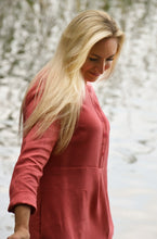 Įkelti vaizdą į galerijos rodinį, Koralinės spalvos lininė suknelė