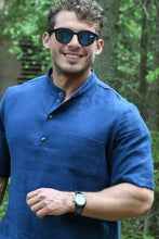 Įkelti vaizdą į galerijos rodinį, Mėlynas lino kostiumas su šortais