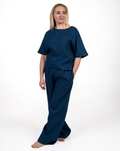 Įkelti vaizdą į galerijos rodinį, Mėlynas lino kostiumas su palaidine