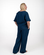 Įkelti vaizdą į galerijos rodinį, Mėlynas lino kostiumas su palaidine