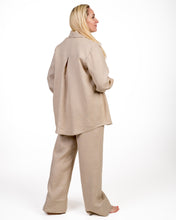 Įkelti vaizdą į galerijos rodinį, Natūralaus lino kostiumas su kelnėmis