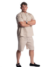 Įkelti vaizdą į galerijos rodinį, Natūralios spalvos lino kostiumas su šortais