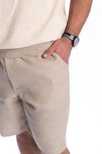 Įkelti vaizdą į galerijos rodinį, Natūralios spalvos lino kostiumas su šortais