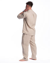 Įkelti vaizdą į galerijos rodinį, Natūralios lino spalvos lininis kostiumas vyrams, marškiniai ir kelnės