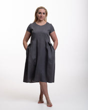 Įkelti vaizdą į galerijos rodinį, Pilka lininė suknelė ,,Smiltė"