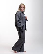 Įkelti vaizdą į galerijos rodinį, Pilkas lino kostiumas su kelnėmis
