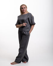 Įkelti vaizdą į galerijos rodinį, Pilkas lino kostiumas su palaidine