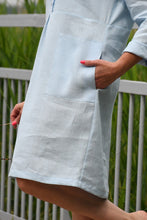 Įkelti vaizdą į galerijos rodinį, Žydra lininė suknelė