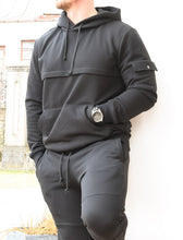 Įkelti vaizdą į galerijos rodinį, Lietuviški vyriški trenigai juodi su gobtvu