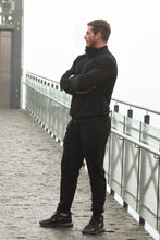 Įkelti vaizdą į galerijos rodinį, Lietuviški vyriški trenigai juodos spalvos su užtrauktuku