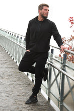 Įkelti vaizdą į galerijos rodinį, Lietuviški vyriški trenigai juodos spalvos su užtrauktuku