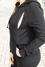 Įkelti vaizdą į galerijos rodinį, Juodas laisvalaikio kostiumas maitinančioms mamoms