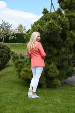 Įkelti vaizdą į galerijos rodinį, Pagamintas Lietuvoje rožinis lininis klasikinis švarkelis