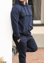 Įkelti vaizdą į galerijos rodinį, Lietuviški vyriški trenigai mėlyni su gobtvu