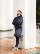 Įkelti vaizdą į galerijos rodinį, Lietuviški vyriški trenigai mėlyni su gobtvu