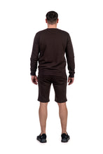 Įkelti vaizdą į galerijos rodinį, trikotažinis kostiumas vyrams - džemperis ir šortai, rudos spalvos
